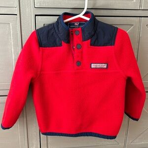 Vineyard Vines red and navy fleece pullover size 4T